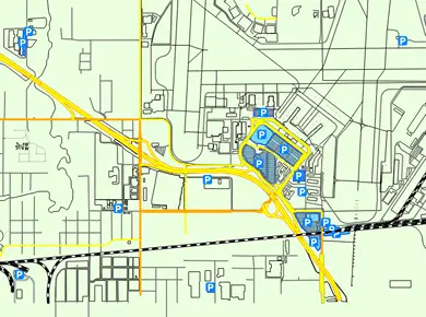  TUL Tulsa Flughafen Parkplatz Karte