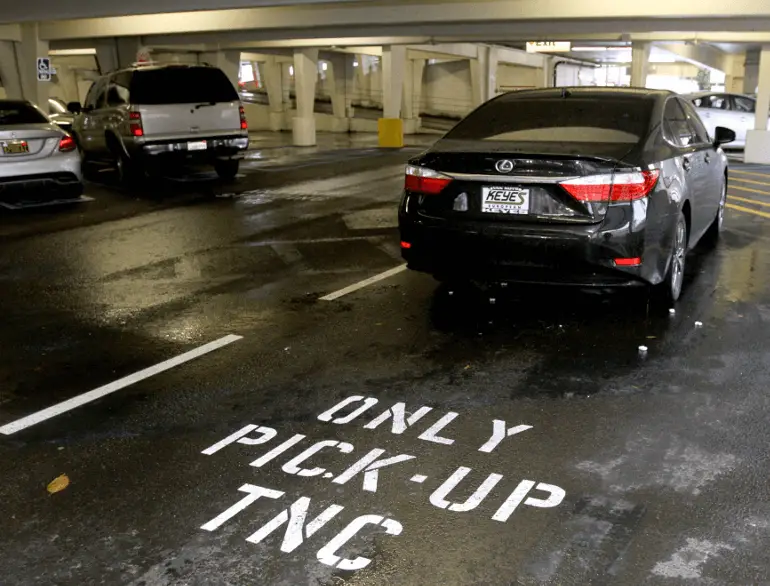 los angeles airport covered parking lot g logo